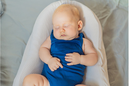 Chubby 3-month-old baby peacefully