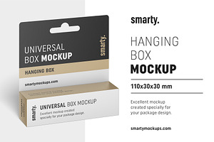 Hanging Box Mockup / 110x30x30 Mm