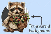 Whimsical Christmas Animals Clipart, a Seasonal Illustration by Canvas Craft (Thumbnail 2 of 10)