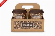 Coffee Cup Carrier Front PSD, a Cups & Container Mockup by Bruno's Shop (Thumbnail 1 of 3)