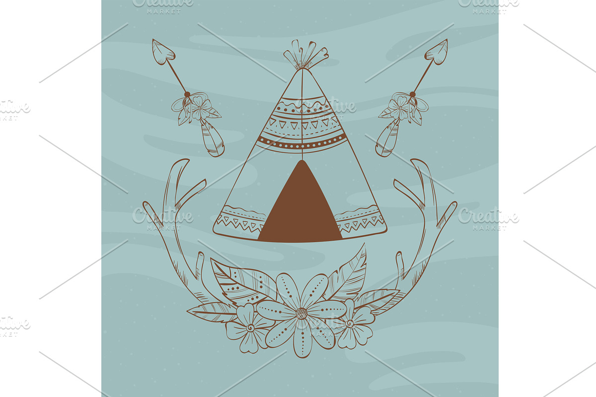 native teepee arrows, an Object Illustration by studiogstock