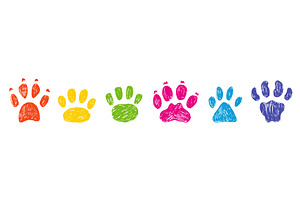 Crayon pet paws. Pencil drawing, an Illustration by Valerie Bodnar