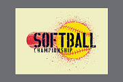 Softball vector poster set., a Sport Illustration by PoPaShop (Thumbnail 6 of 8)