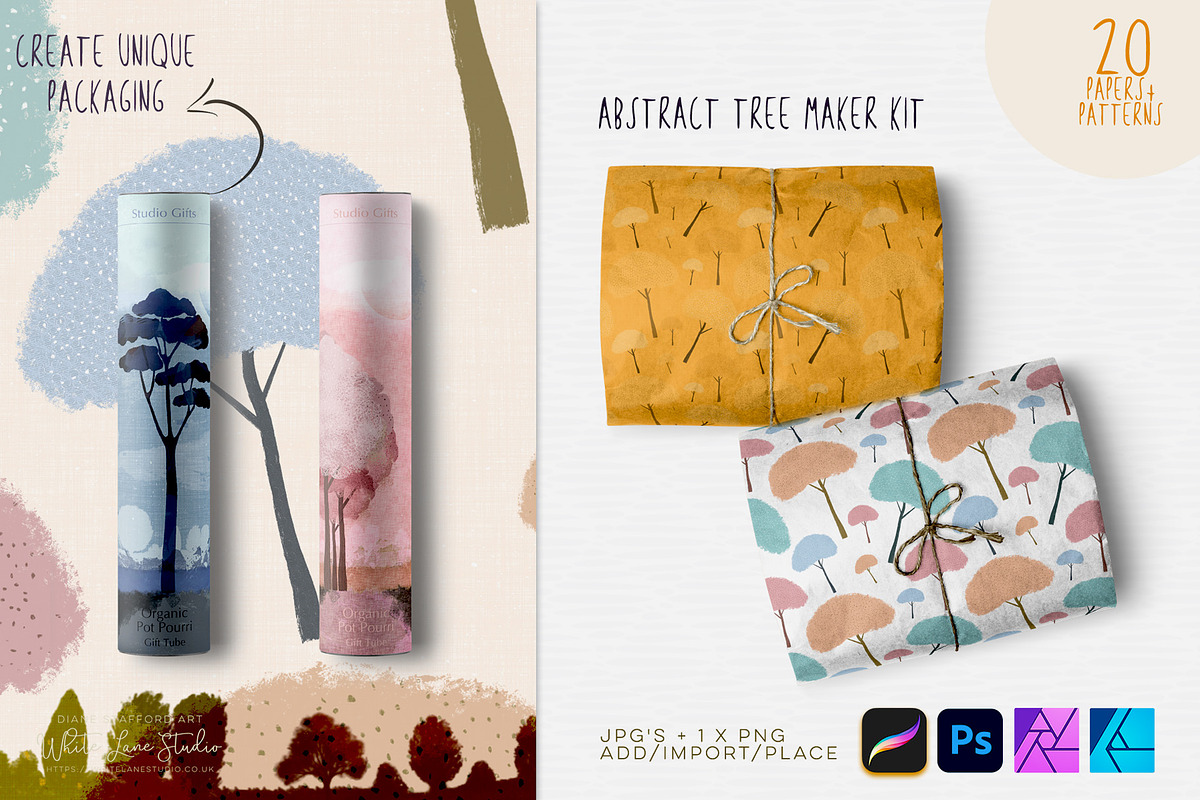 Abstract Tree Maker Kit - Procreate, a Brush Add-On by White Lane Studio (Photo 4 of 8)