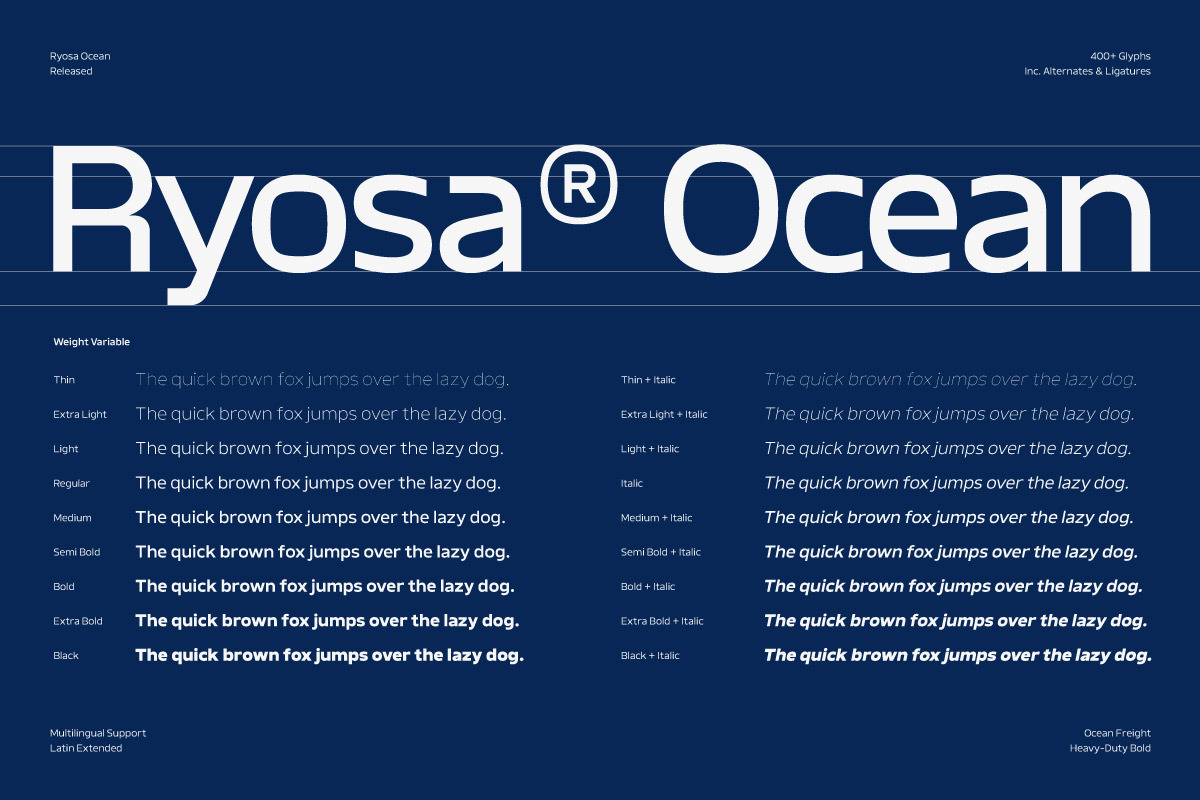 Ryosa Ocean - Heavy Duty Cargo Sans, a Sans Serif Font by productype1 (Photo 12 of 12)