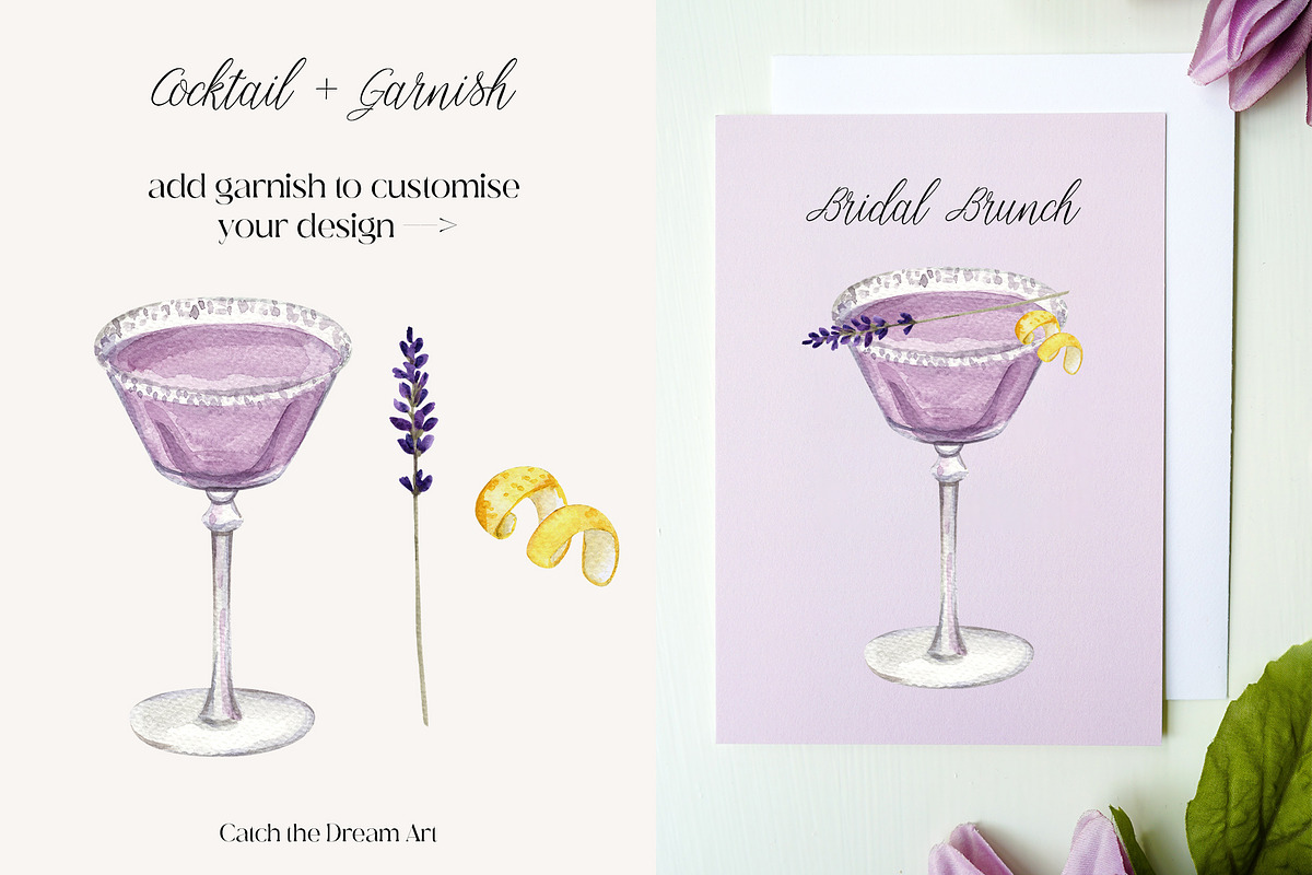 Fruity Summer Cocktails Watercolor, a Food Illustration by Catch the Dream Art (Photo 8 of 9)