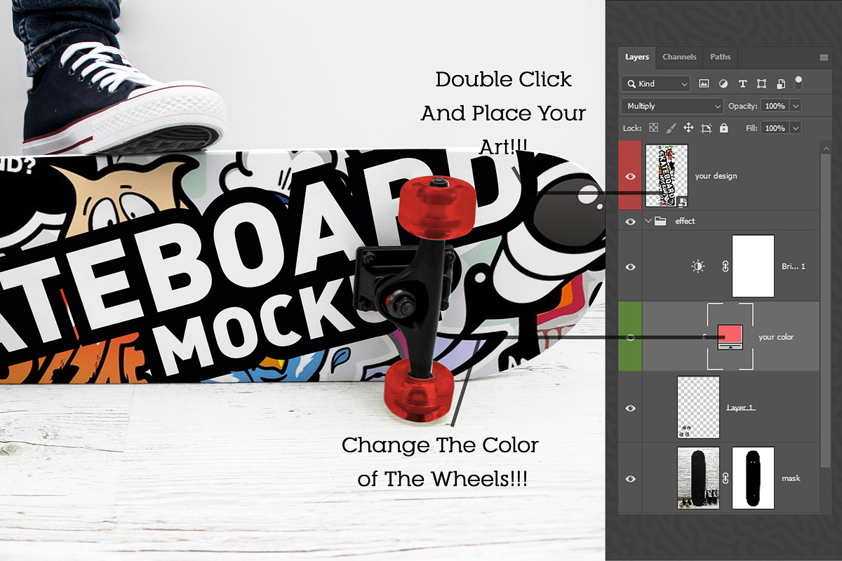 Skateboard Mockup #39, a Shirt Mockup by alexandeerco (Photo 2 of 5)