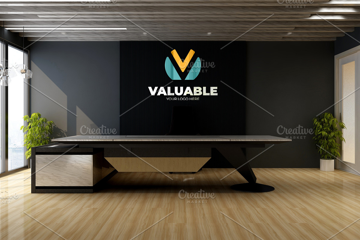 PSD Office Desk Room Wall Mockup, a Product Mockup by Ayy (Photo 14 of 16)