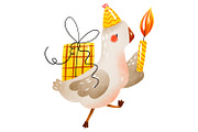 Watercolor Party Geese Clipart Set, an Animal Illustration by the_myro (Thumbnail 2 of 7)
