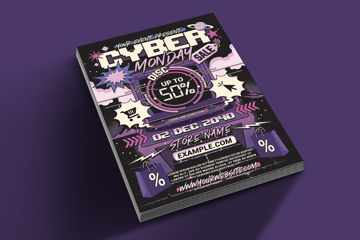 Cyber Monday Sale Flyer, a Flyer Template by Muhamad Iqbal hidayat (Photo 2 of 4)