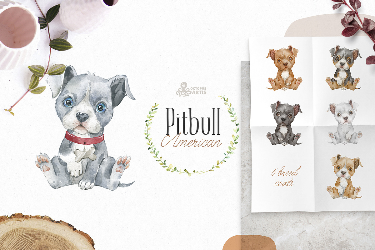 Puppy Paws 5. Watercolor Collection, an Illustration by OctopusArtis (Photo 5 of 11)