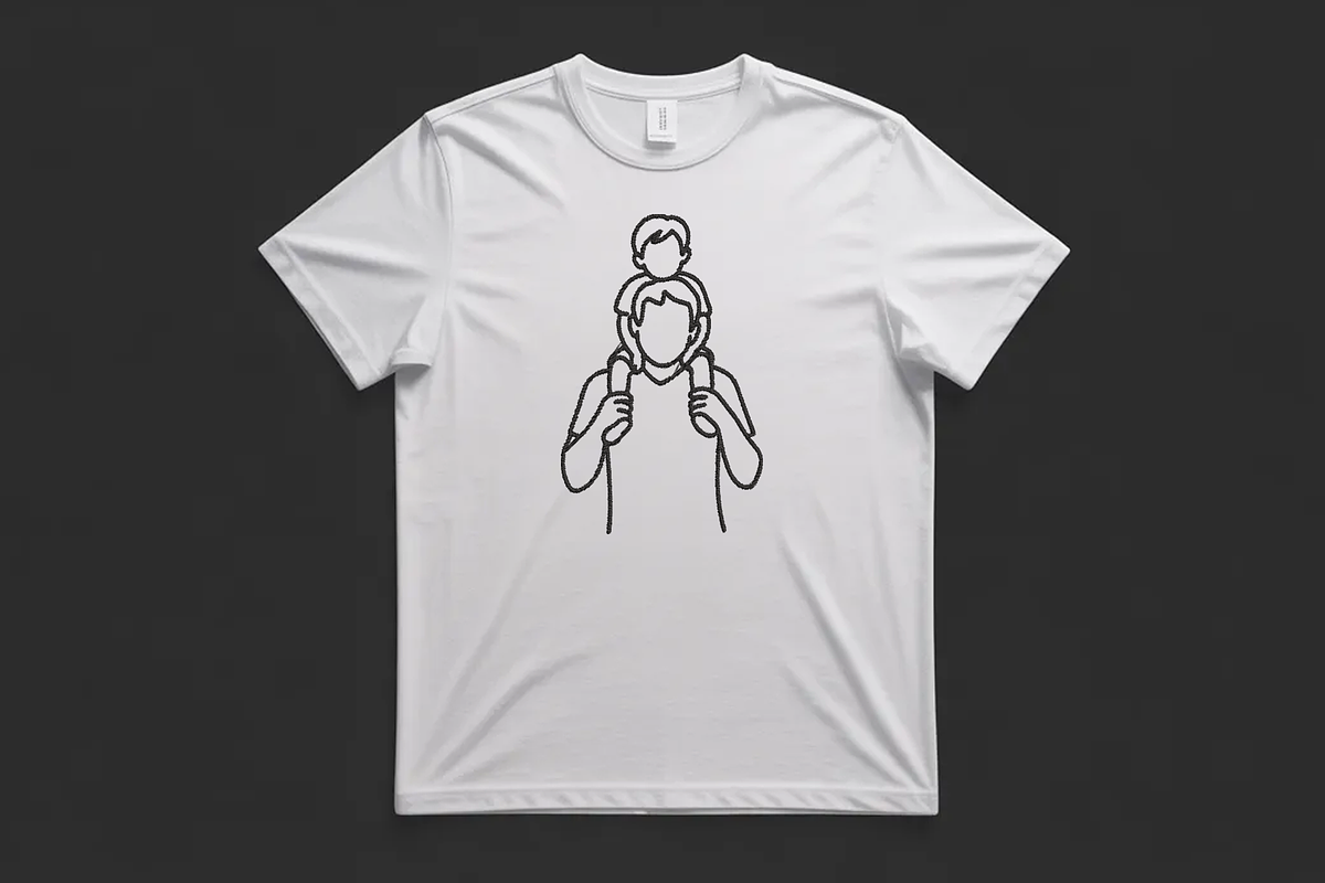 Father Son Line Art Embroidery Desig, an Illustration by Purpose Ekbal (Photo 3 of 3)