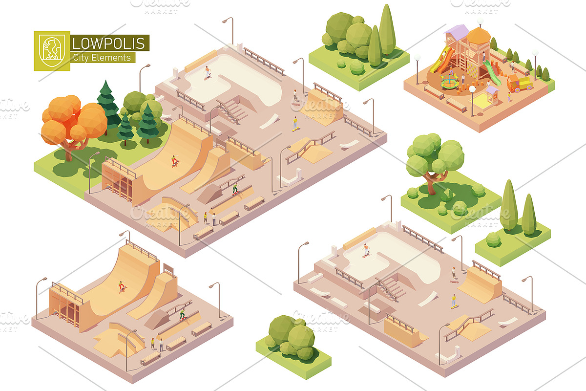 Isometric city map elements, an Object Graphic by tele52 (Photo 27 of 72)