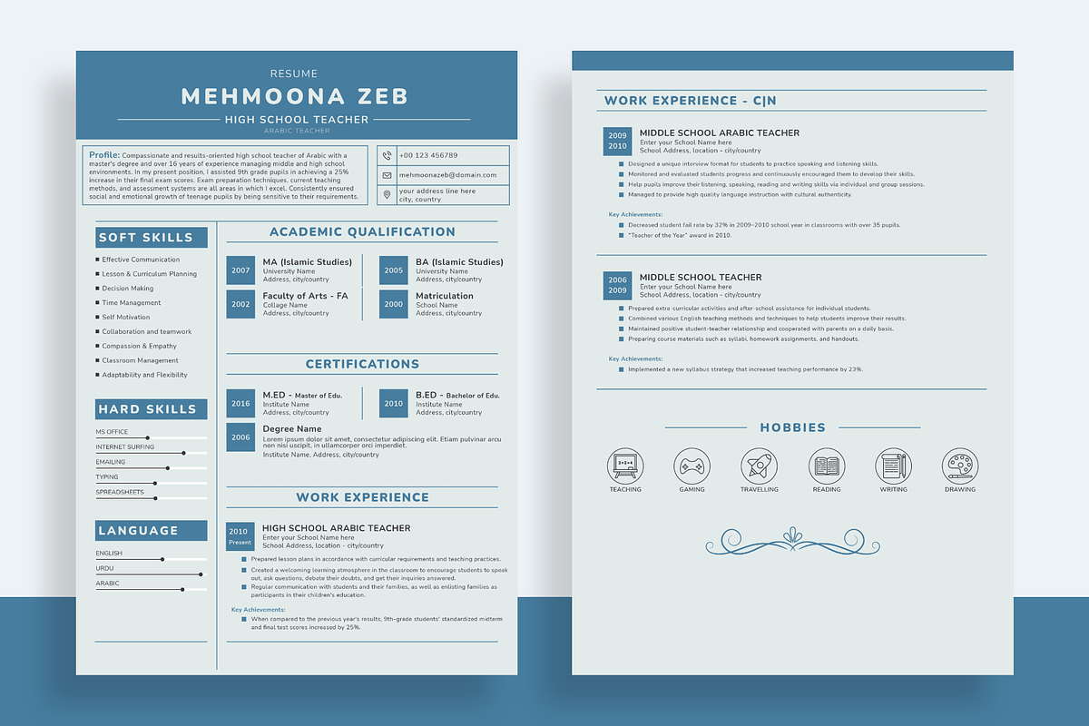 ATS Friendly CV Template - 03 Color Versions