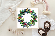 Christmas Stained Glass Clipart, an Illustration by CraftArtStudio (Thumbnail 6 of 6)