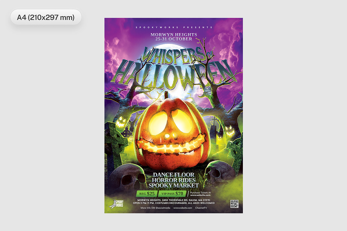 Halloween Flyer Template PSD — Spook, a Flyer Template by Bornx Design (Photo 3 of 5)