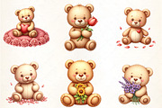 Teddy Bear with Flowers Sublimation, an Illustration by CrexoraLab (Thumbnail 2 of 5)