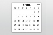 2028 Large Number MON-SUN Calendar, a Stationery Template by Running With Foxes (Thumbnail 2 of 5)