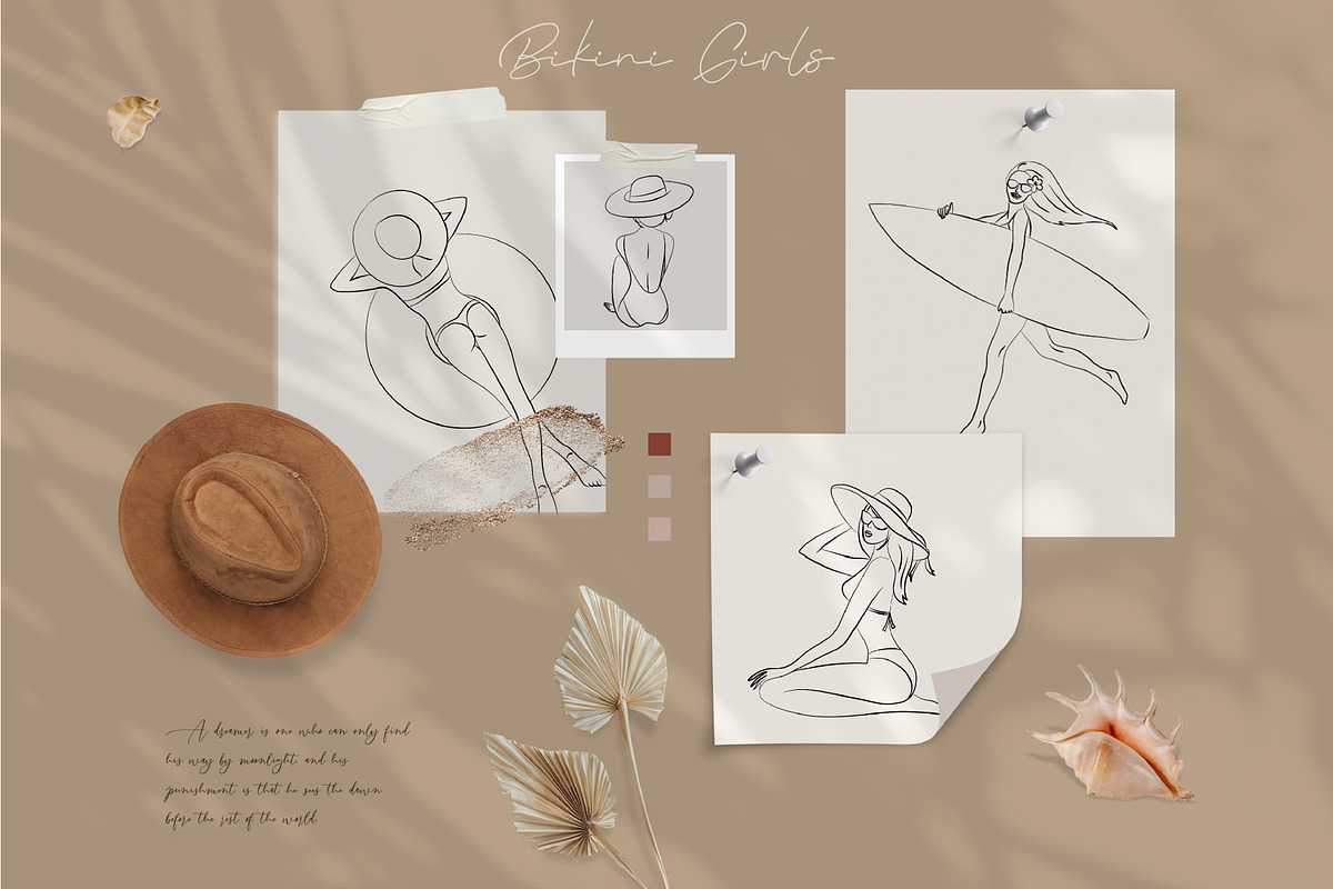 Line Beach Vibes – Summer Clipart, a Decorative Illustration by La Petite Line Art (Photo 5 of 13)