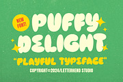Puffy Delight - Playful Display Font, a Handwritten Font by Letterhend Studio (Thumbnail 1 of 9)