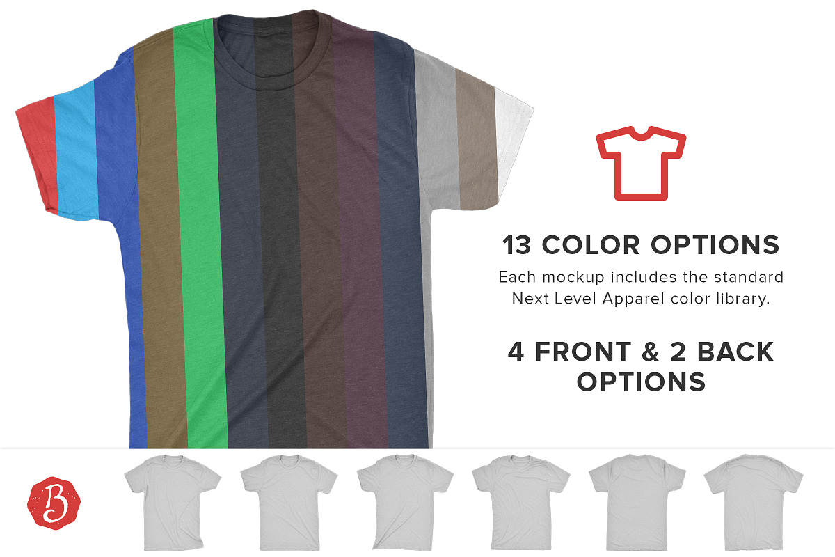 Next Level Tri-Blend T-Shirt Mockups, a Shirt Mockup by Brent Galloway (Photo 2 of 5)