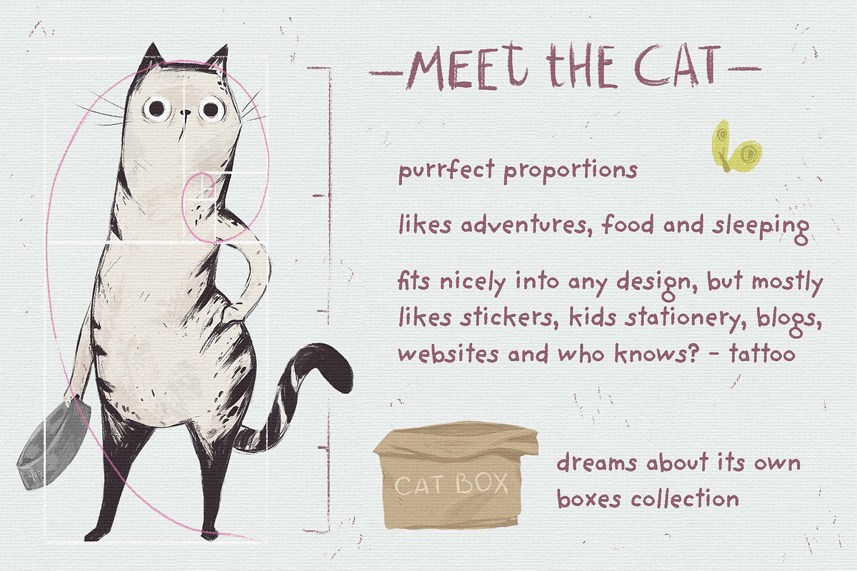 Sweet cat set, an Animal Illustration by ZapolzunArt (Photo 2 of 6)