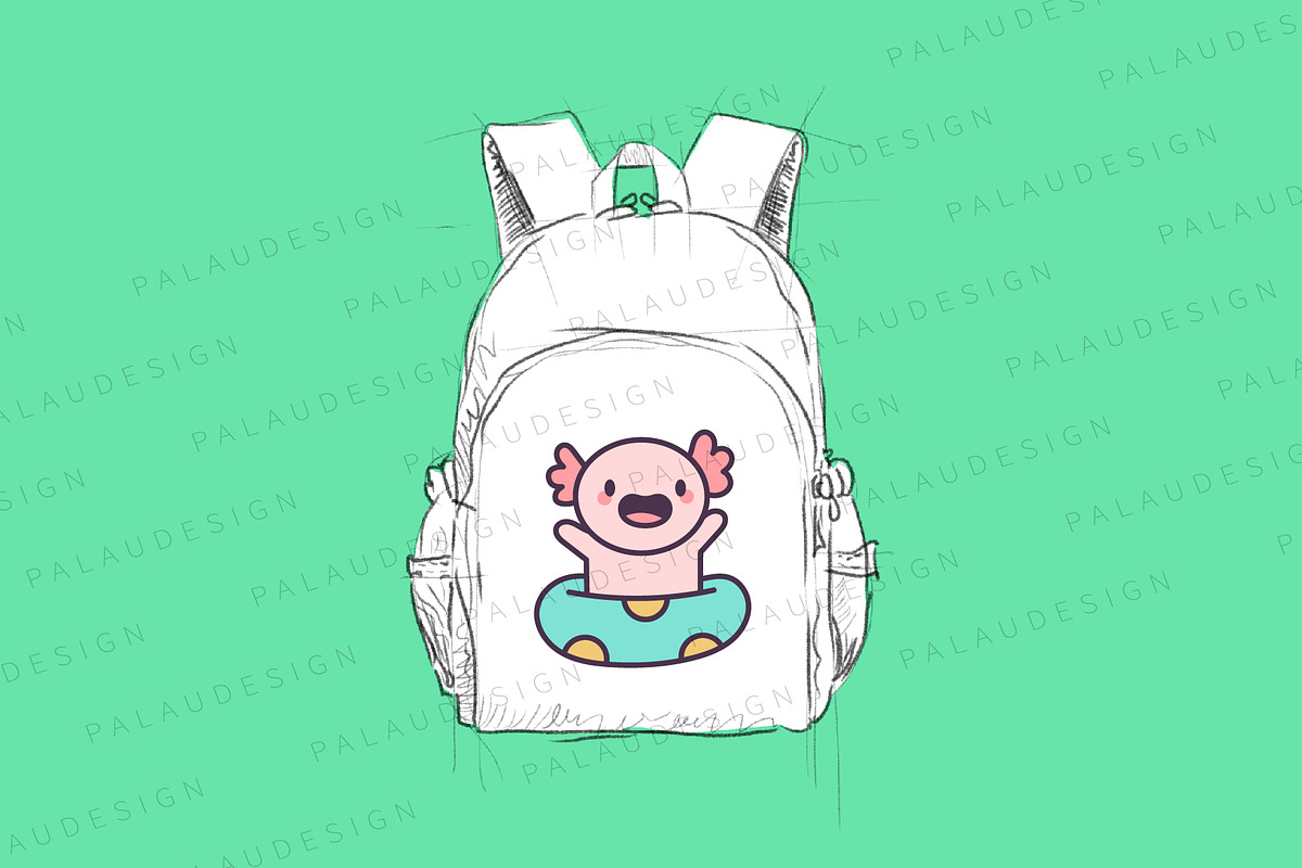 Cute Axolotl Summer Season, a Seasonal Illustration by Palau (Photo 7 of 12)