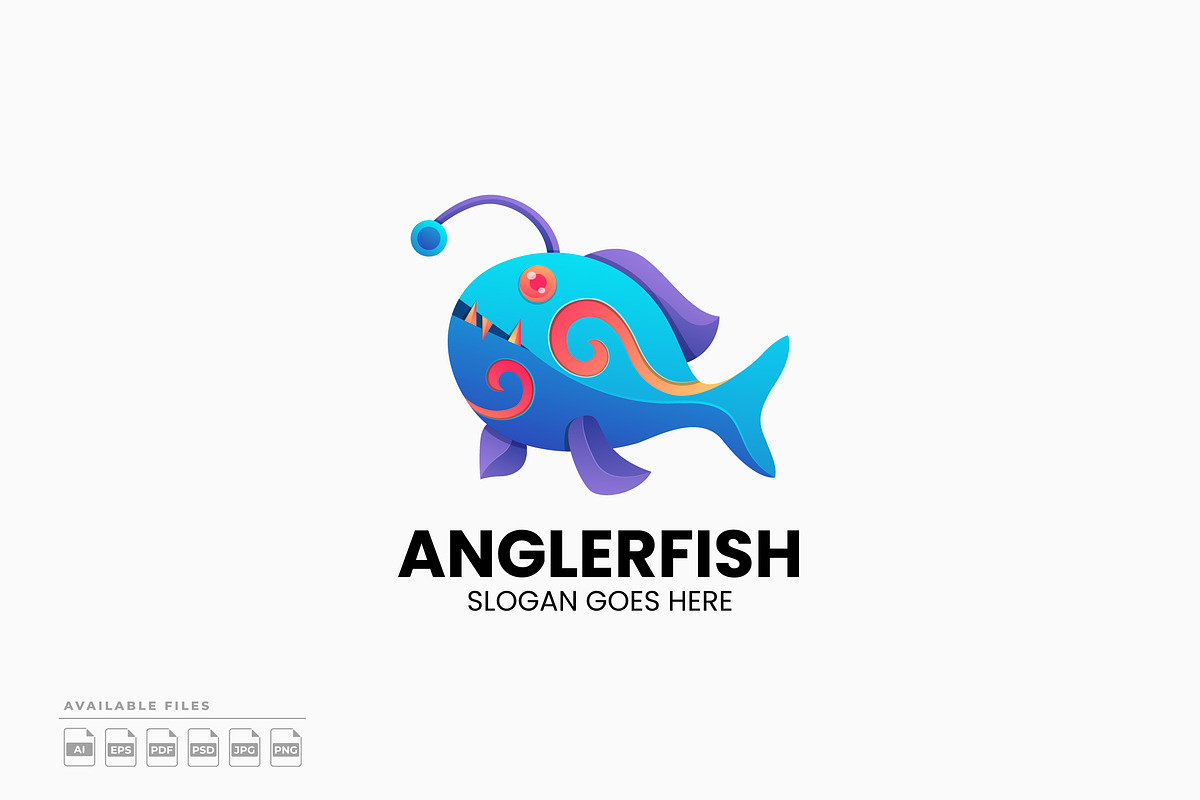 Anglerfish Gradient Colorful Logo, a Branding & Logo Template by Zeer Graphic