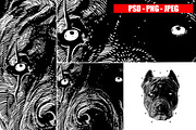 Dogs Collection Black and White Art, an Animal Illustration by Design by sebrodbrick (Thumbnail 18 of 22)