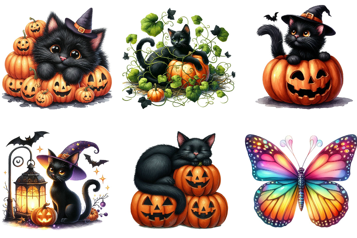 Black Cat and Pumpkin for Halloween, an Illustration by DreamArtGraphic (Photo 3 of 4)