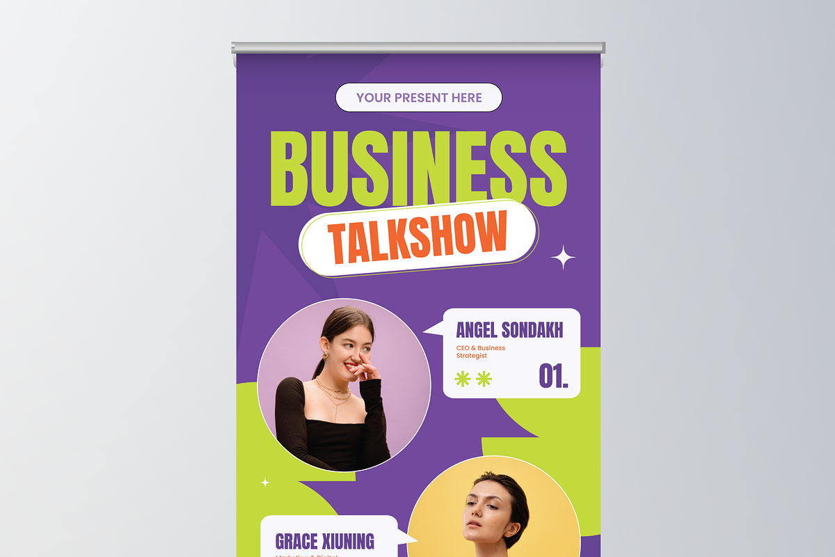 Creative Talk Show Roll Up Banner, a Poster Template by Annora Studio (Photo 3 of 6)