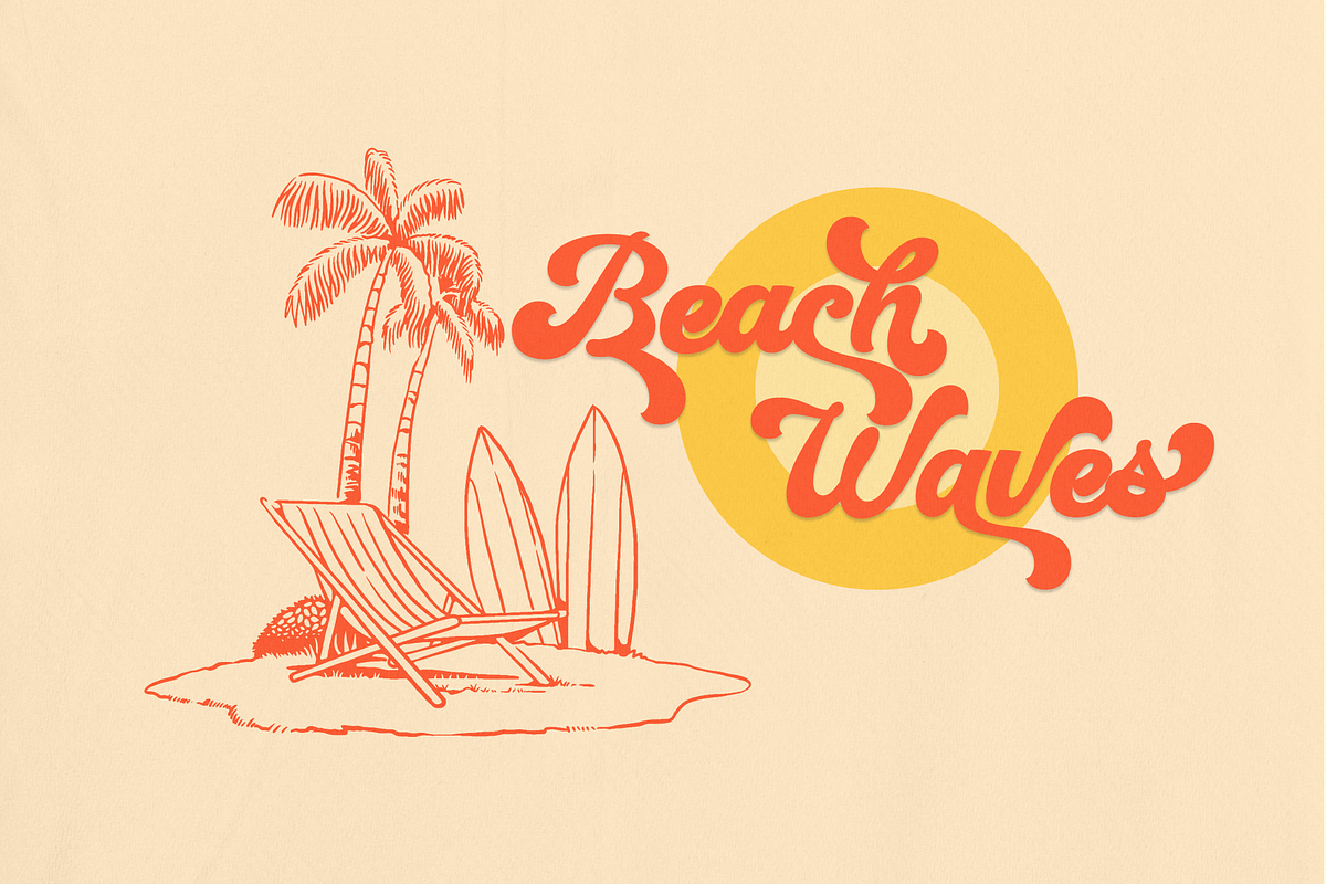 Mucky Script - Retro Groovy Font, a Script Font by Holyline Design (Photo 8 of 14)
