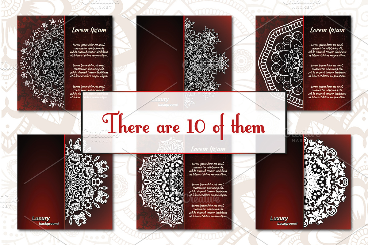 Vintage greeting cards with mandala, a Business Card Template by BEZIL-ART (Photo 5 of 7)
