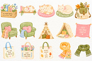 Books Lover Fall Clipart Autumn PNG, a Seasonal Illustration by SugarCloudStudioArt (Thumbnail 4 of 6)