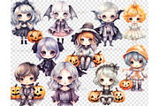 Cute Halloween Clipart PNG | Kawaii, a Person Illustration by GlamArtZhanna (Thumbnail 4 of 5)