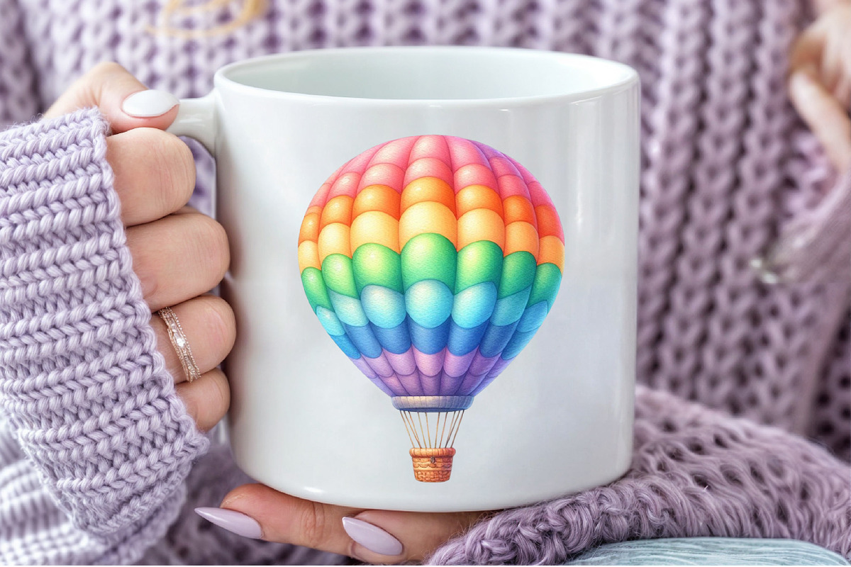 Hot Air Balloon Png, Pastel Balloons, an Illustration by Pixels.Craft (Photo 7 of 7)