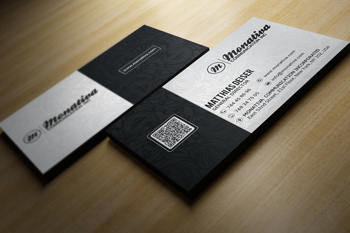 Black And White Business Card, a Business Card Template by Marvel (Photo 2 of 3)