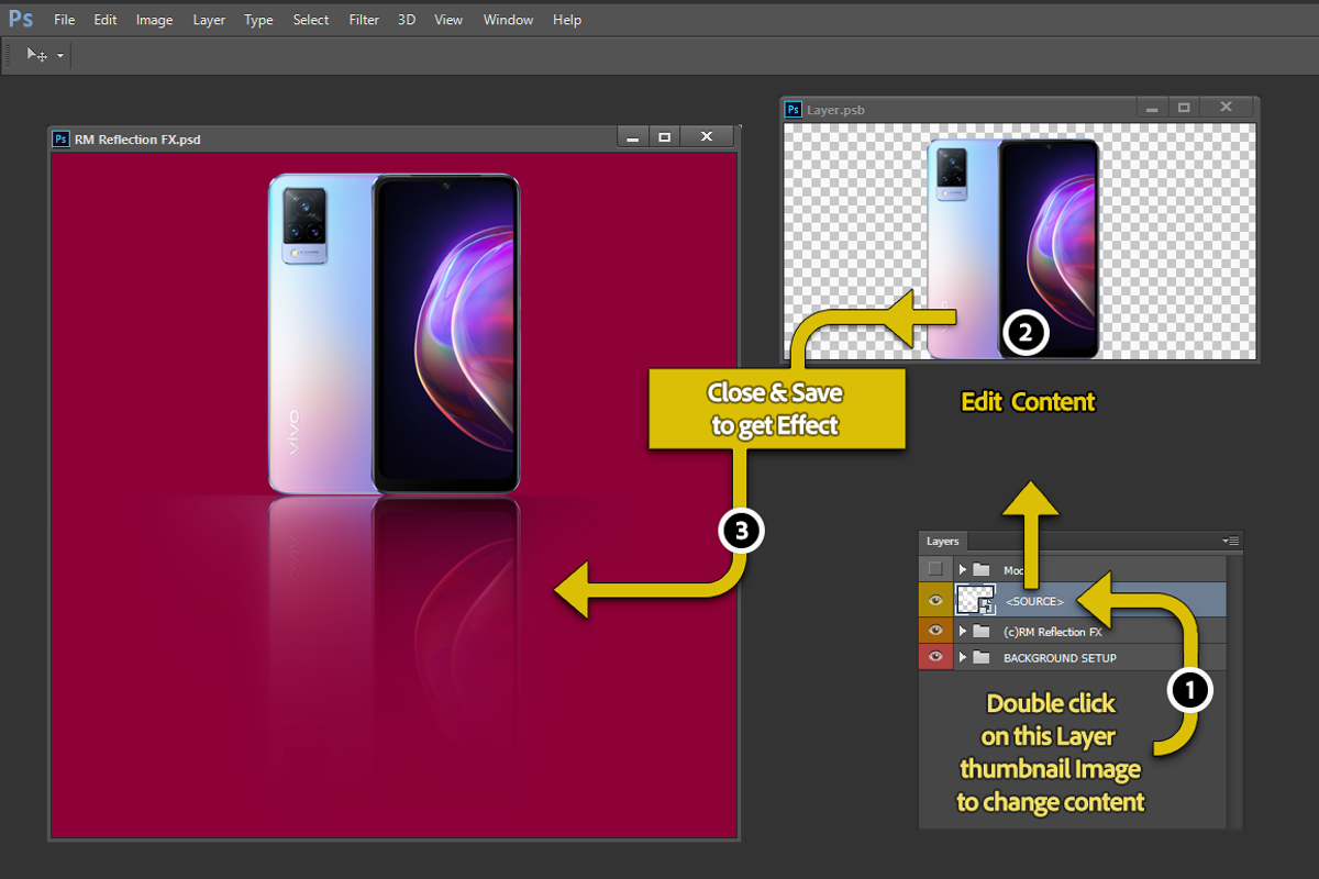Photoshop's - RM Reflection FX PSD, a Mockup by R M (Photo 6 of 8)