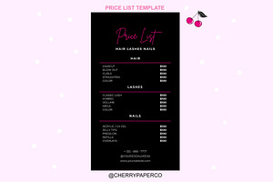 Price List Flyer, Canva Template