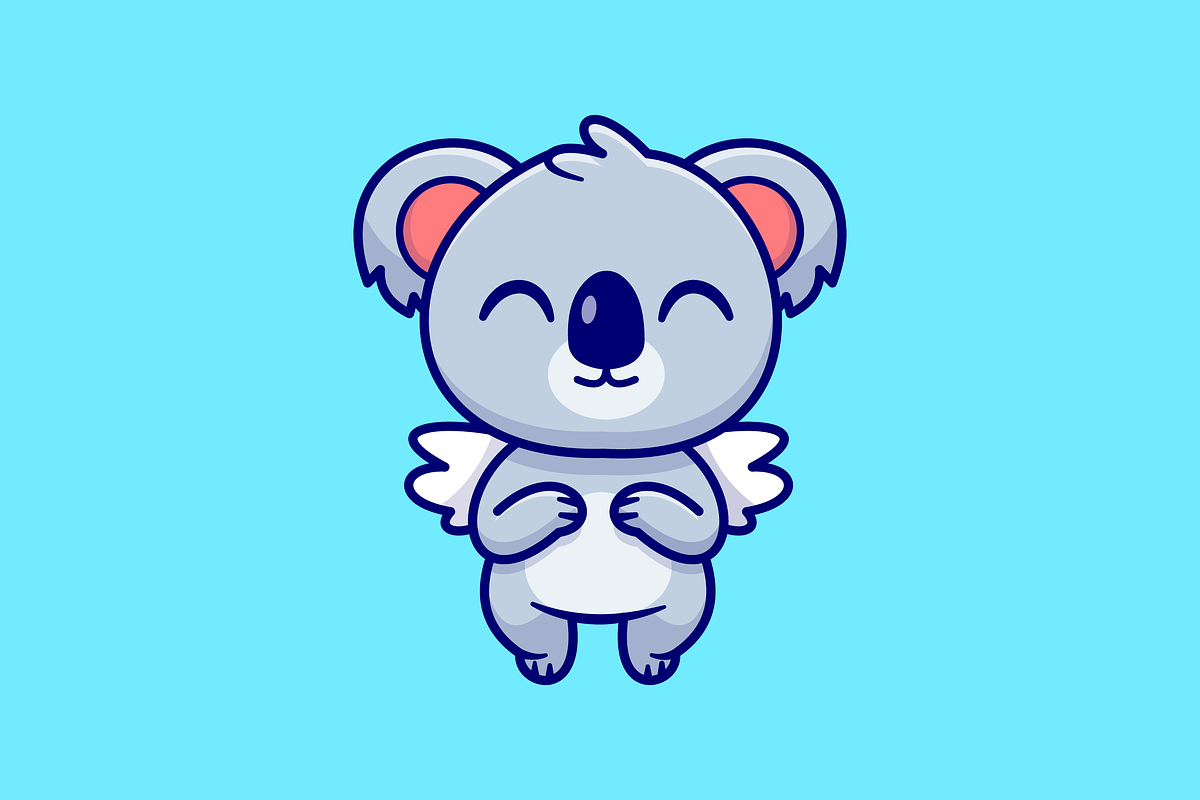 Cute Koala Angel Flying Cartoon, an Animal Illustration by Catalyst Labs (Photo 1 of 3)