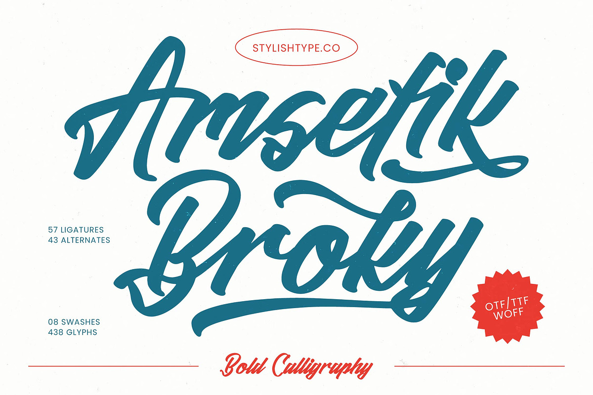 Amsefik Broky Bold Calligraphy, a Script Font by stylishtype.co (Photo 1 of 20)