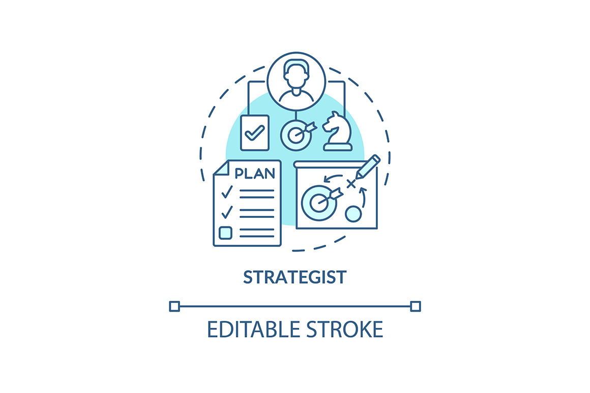Strategist turquoise concept icon, an Outline Icon by bsd studio ...