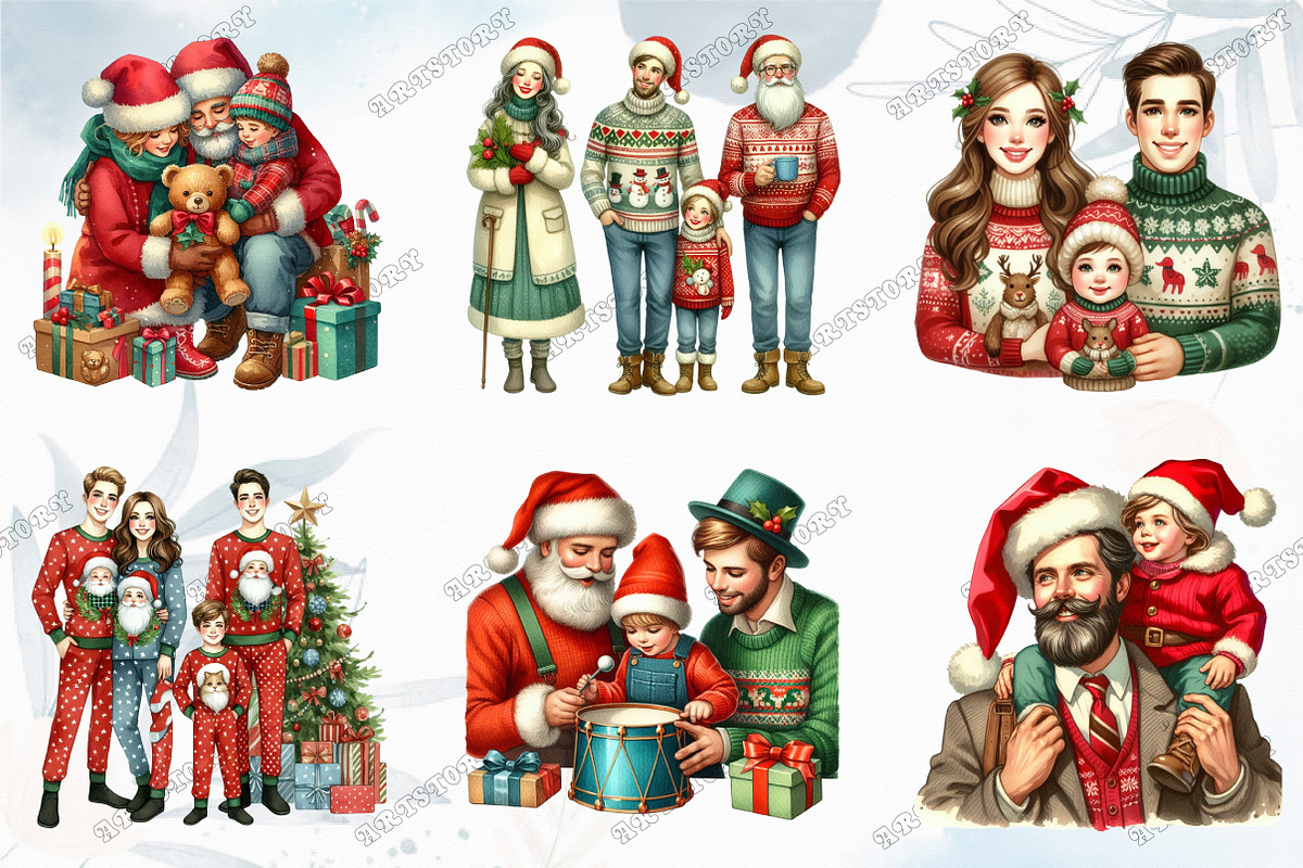 Christmas Family Clipart, an Illustration by designcity5 (Photo 2 of 5)