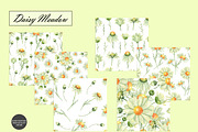Watercolor Daisy Seamless Patterns, an Illustration by OlDm_Shop (Thumbnail 8 of 10)