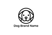 Dog face line emblem branding mark, a Branding & Logo Template by Vectorium Studio (Thumbnail 1 of 2)