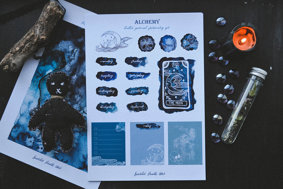 Alchemy. Magic bullet journal set, an Illustration by Scarlet Heath Art (Photo 8 of 13)