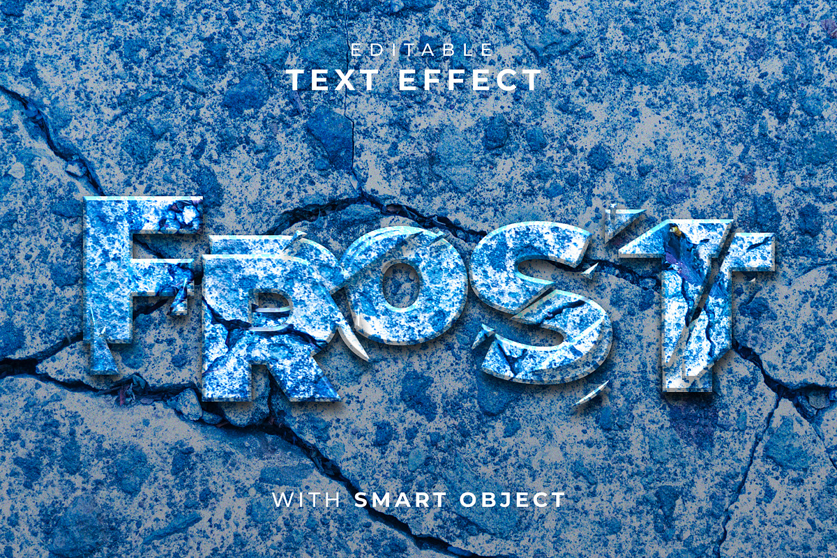 frost text effect with cracked ice, a Layer Style Add-On by yokbisayok
