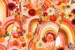Fall Whimsical Garden Digital Paper