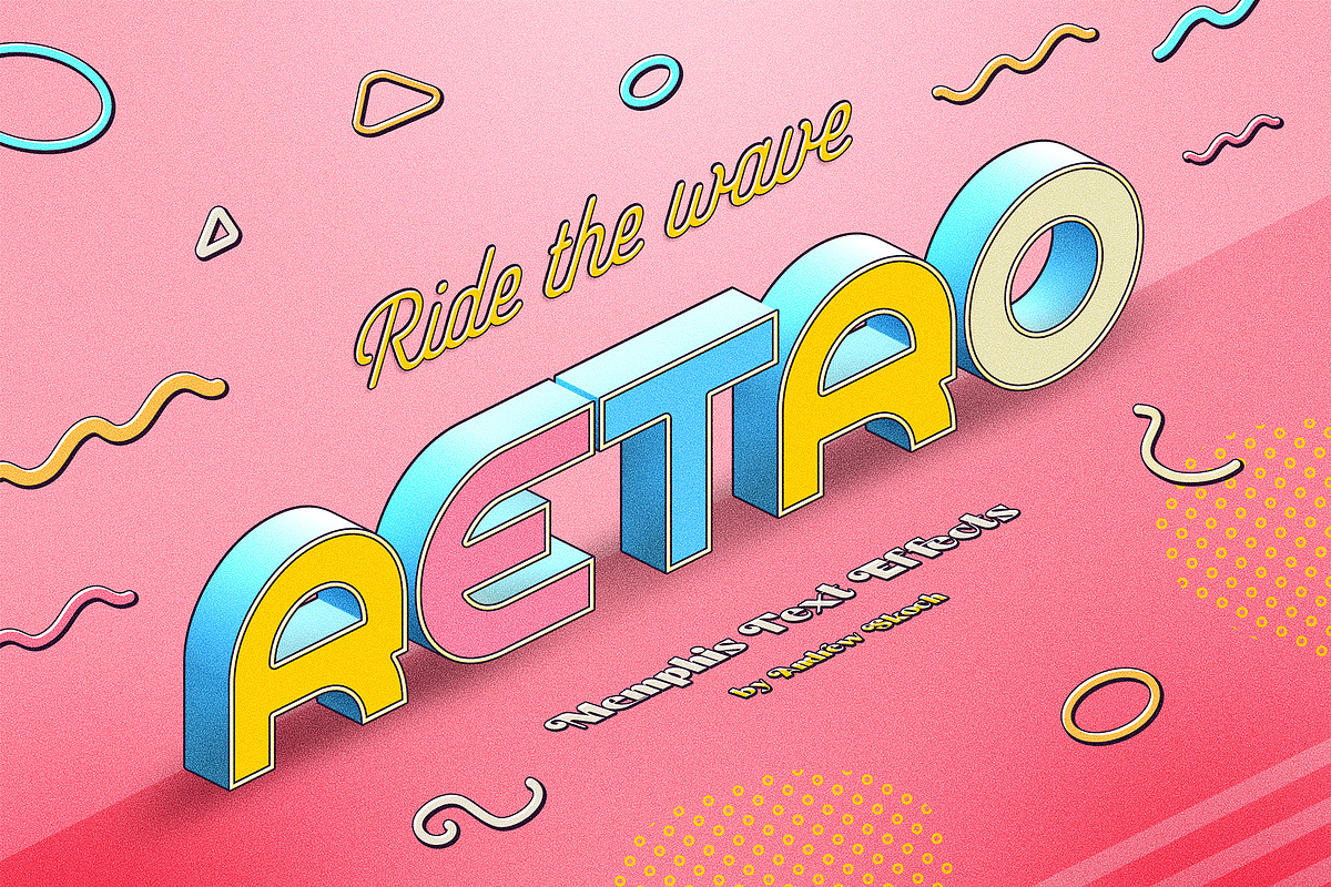 Memphis Text Effects, a Layer Style Add-On by Andrew Skoch Design (Photo 6 of 9)