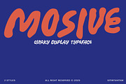 Mosive Quirky Display Typeface, a Handwritten Font by Sitintahitam (Thumbnail 1 of 9)